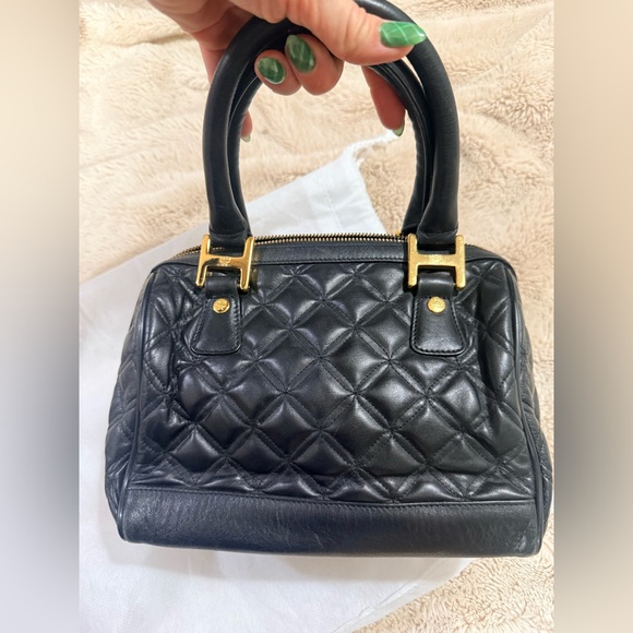 MCM Small Black Quilted Boston Handbag - Picture 3 of 6